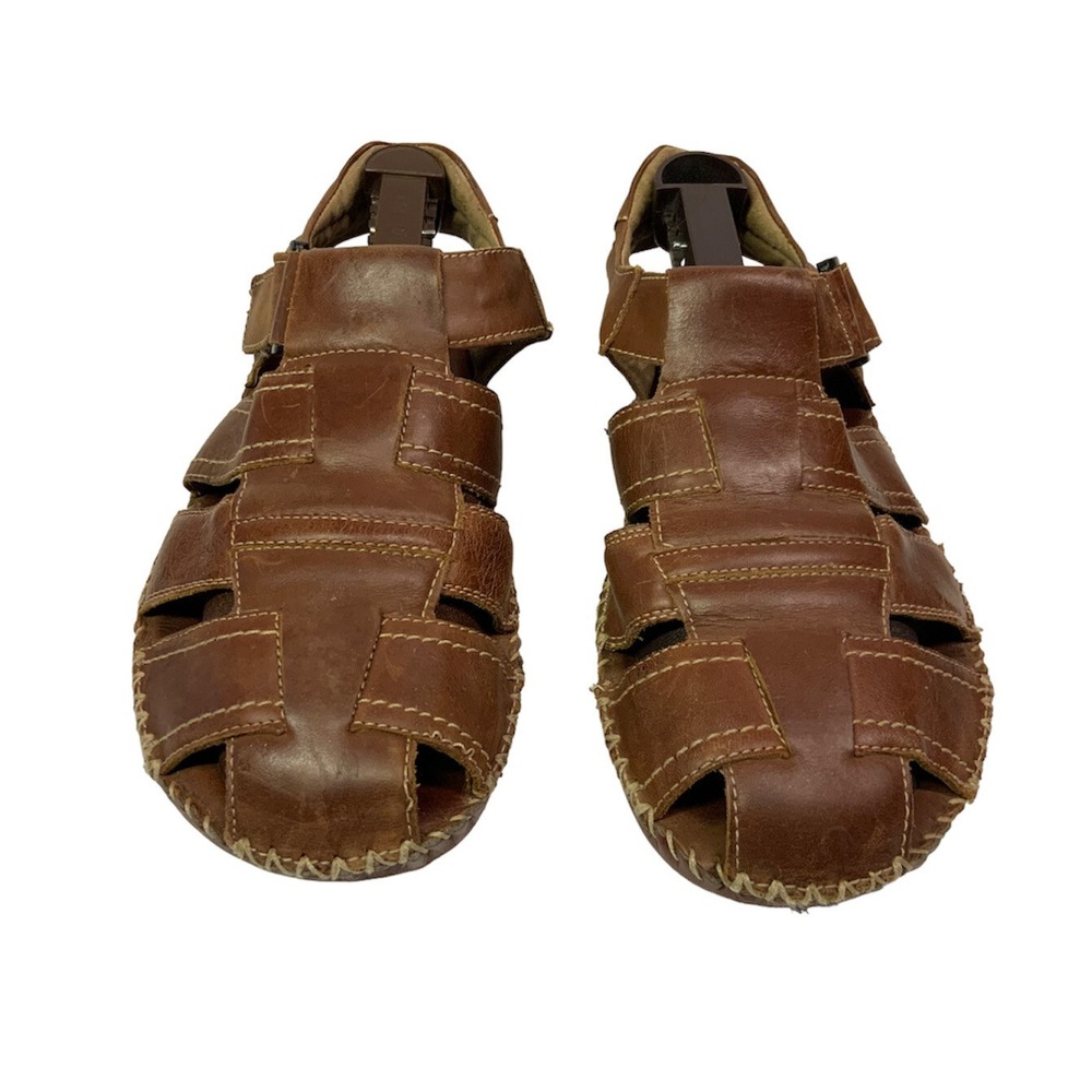 Men's FLORSHEIM Fisherman Comfort Sandals Brown Leather US Size 9W 14048-257